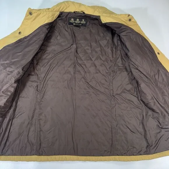 Barbour Mustard Yellow Shaped Microfibre Quilt Short Jacket Women Size XL/ 14 - Picture 9 of 12